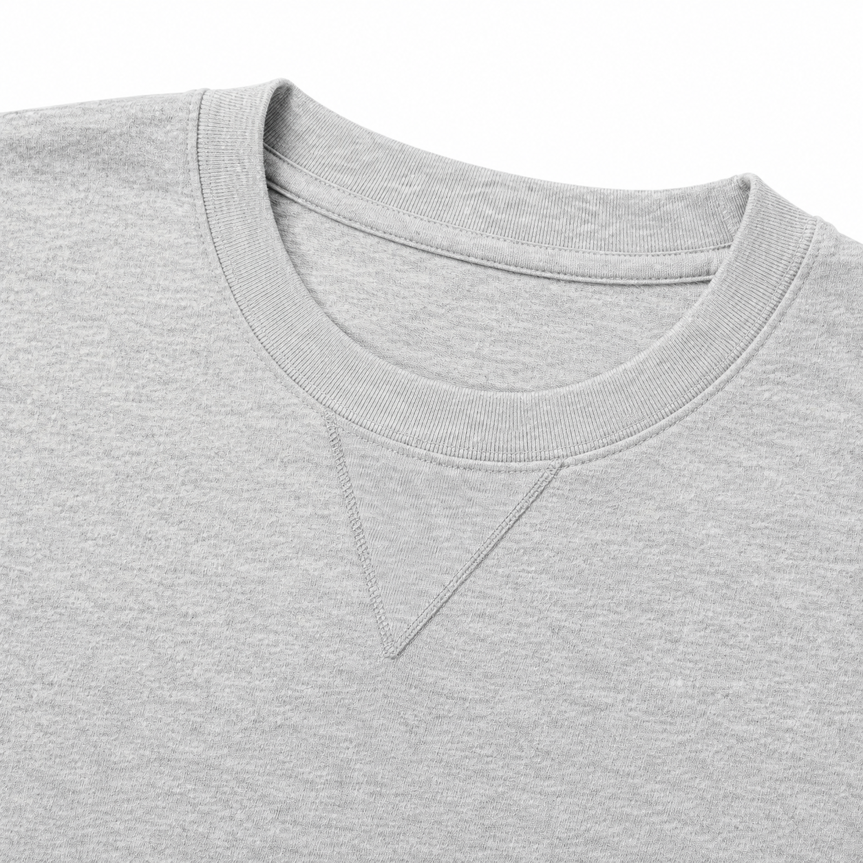 LoomX ash grey regular fit unisex tee close up view