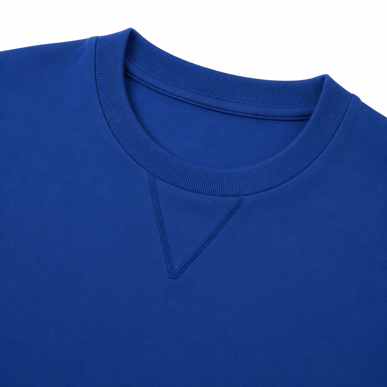 LoomX electric blue regular fit unisex tee close up view