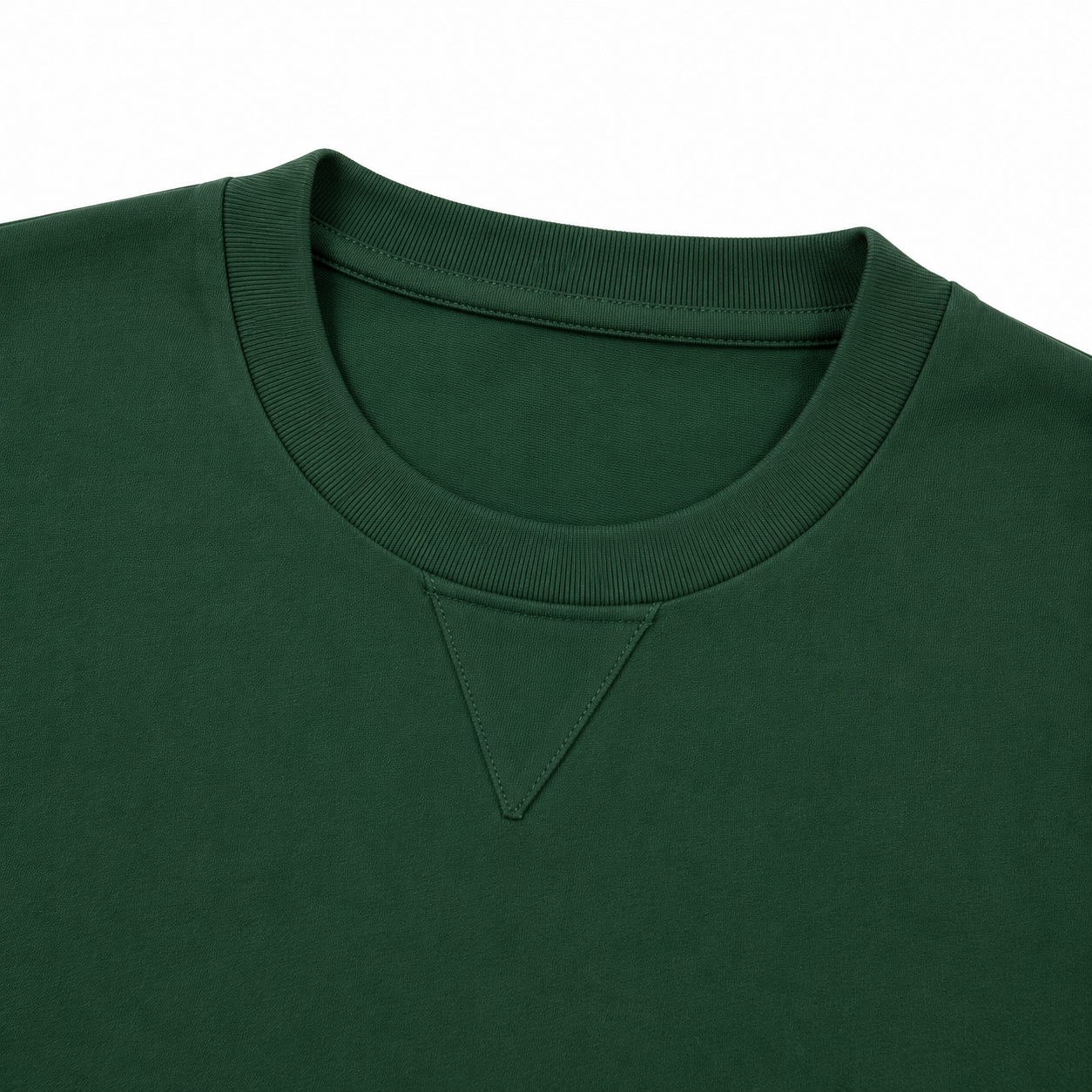 LoomX forest green regular fit unisex tee close up view