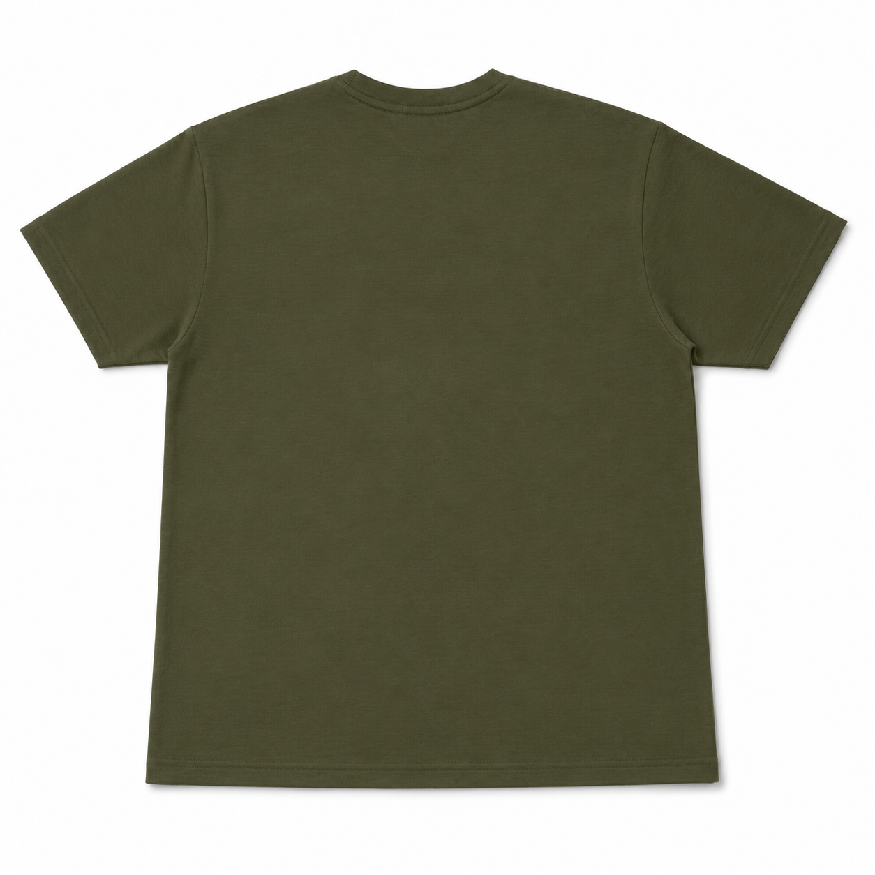 Olive Green Regular Fit Essential Tee Back View