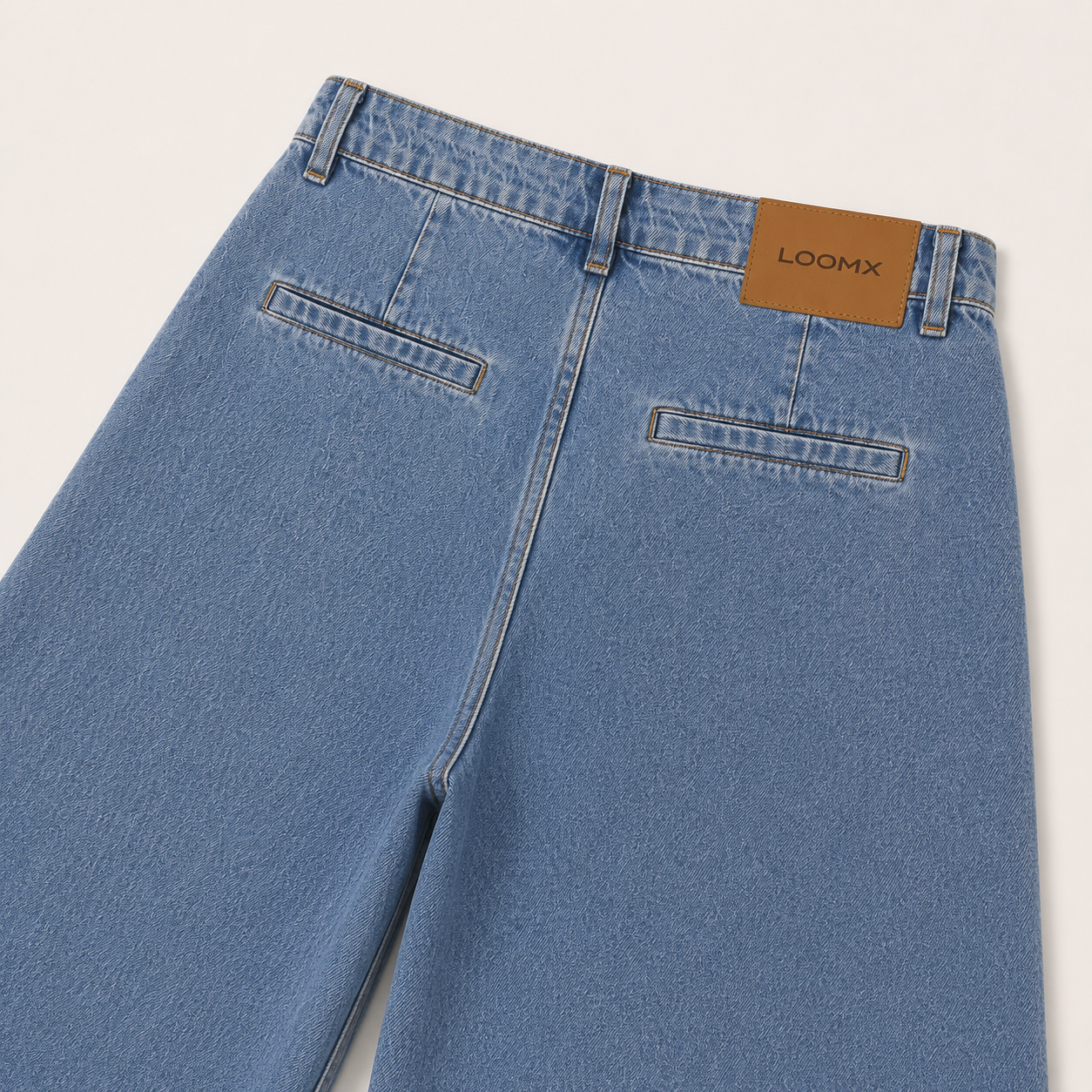 Womens Eclipse Ultra Wide Leg Denim Jeans Back Close Up View