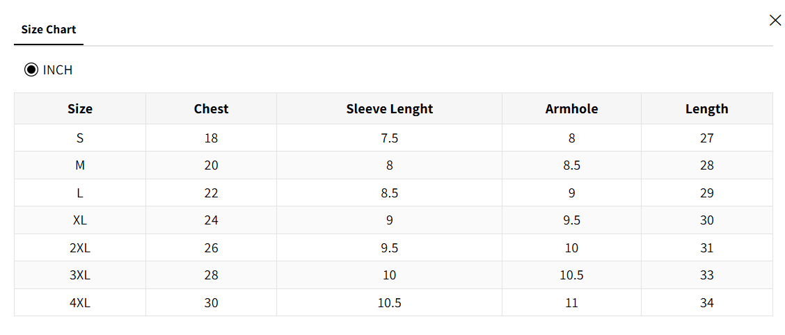 Size Chart