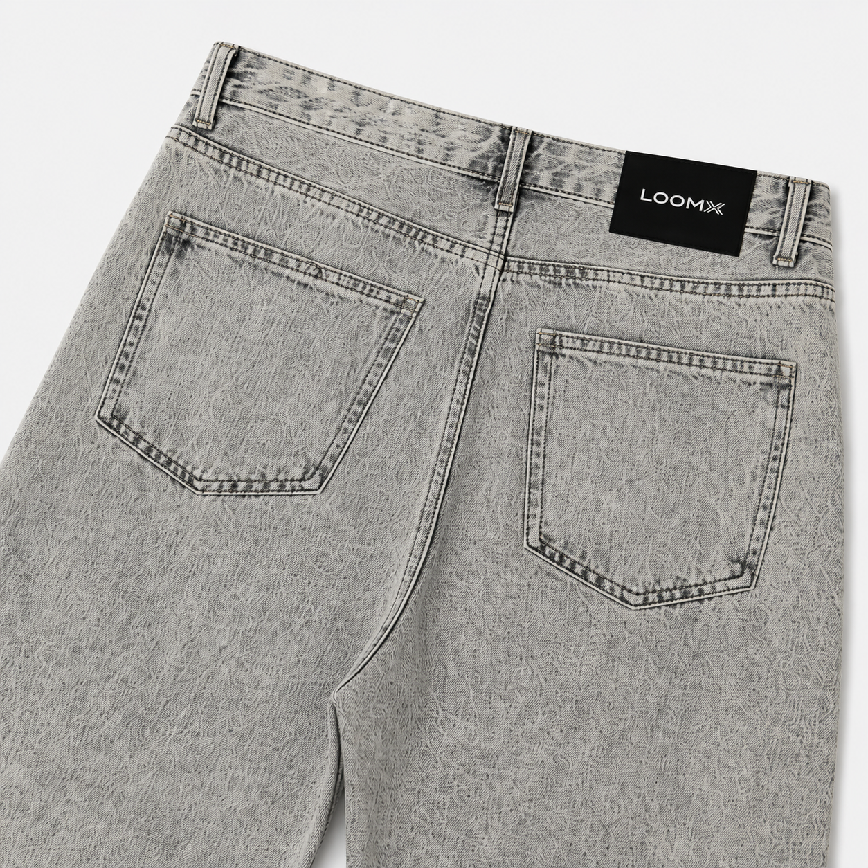 Ash Stone Baggy Denim Back View Close Up