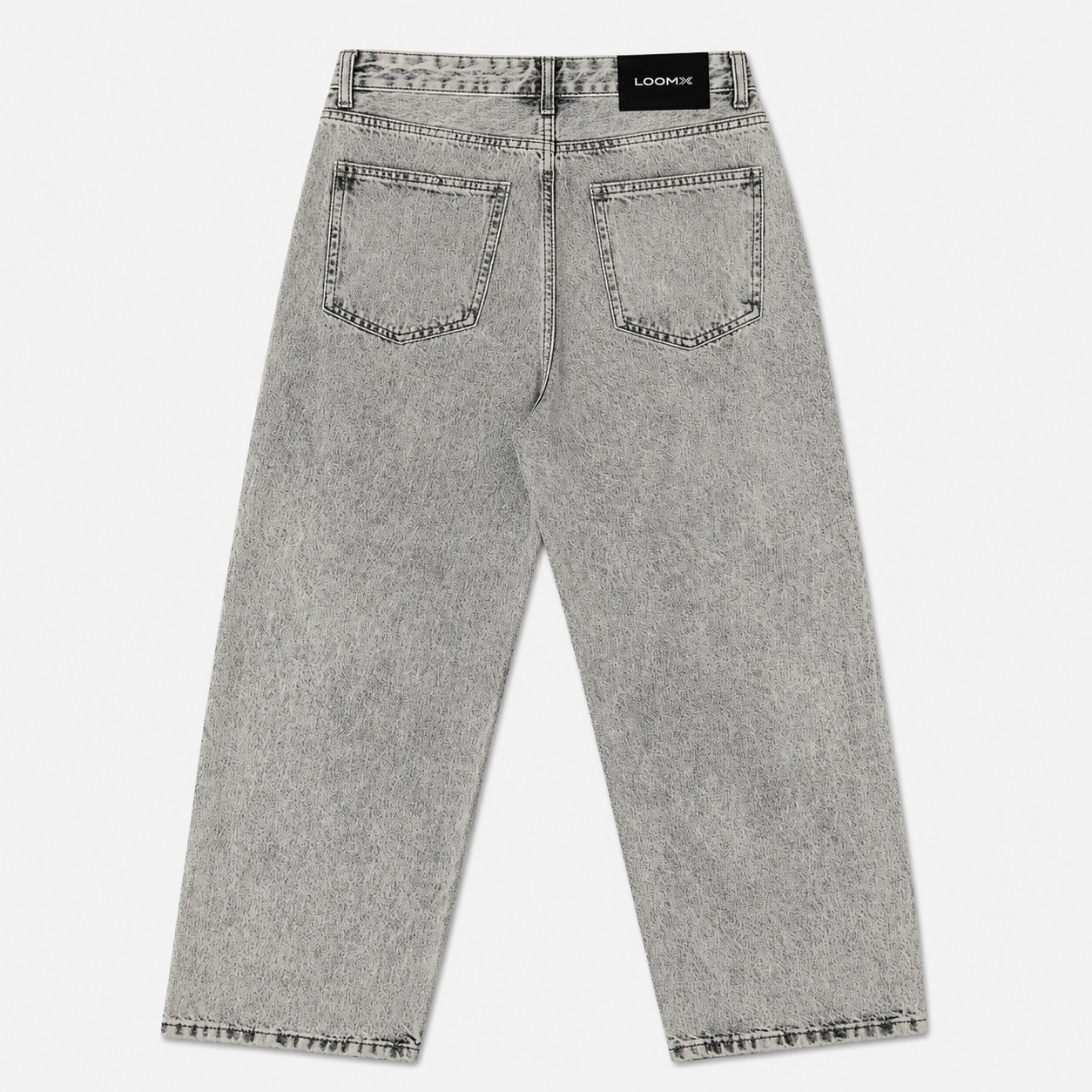 Ash Stone Baggy Denim Back View
