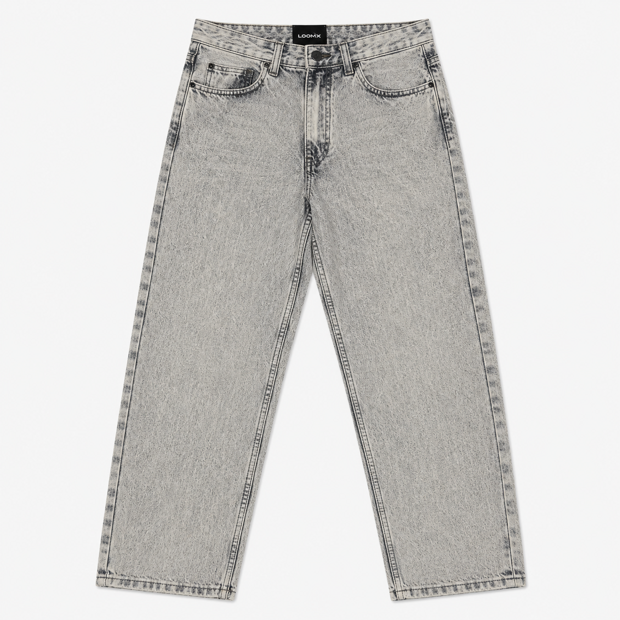Ash Stone Baggy Denim Front View