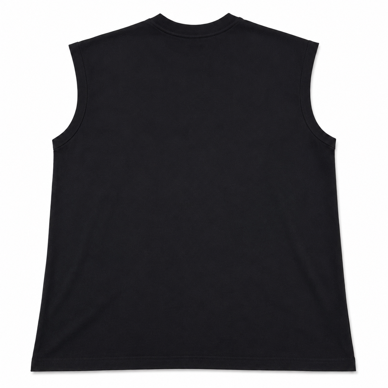 Black Muscle Tee Back View