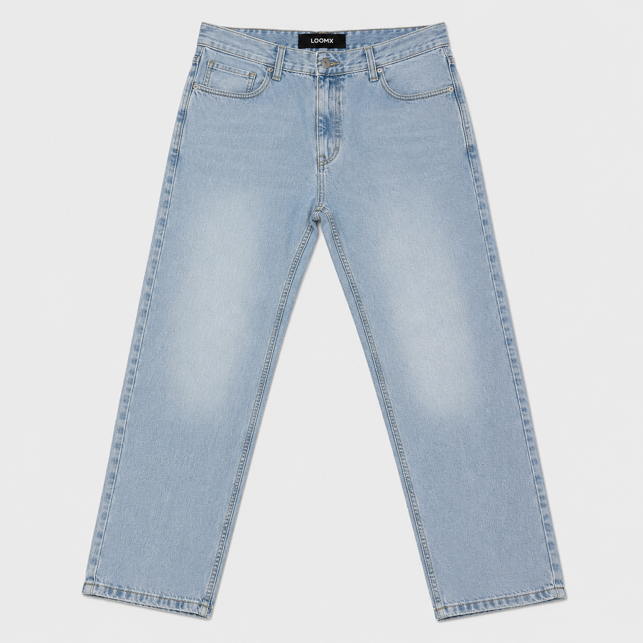 Frozen Sky Loose Fit Denim Front View