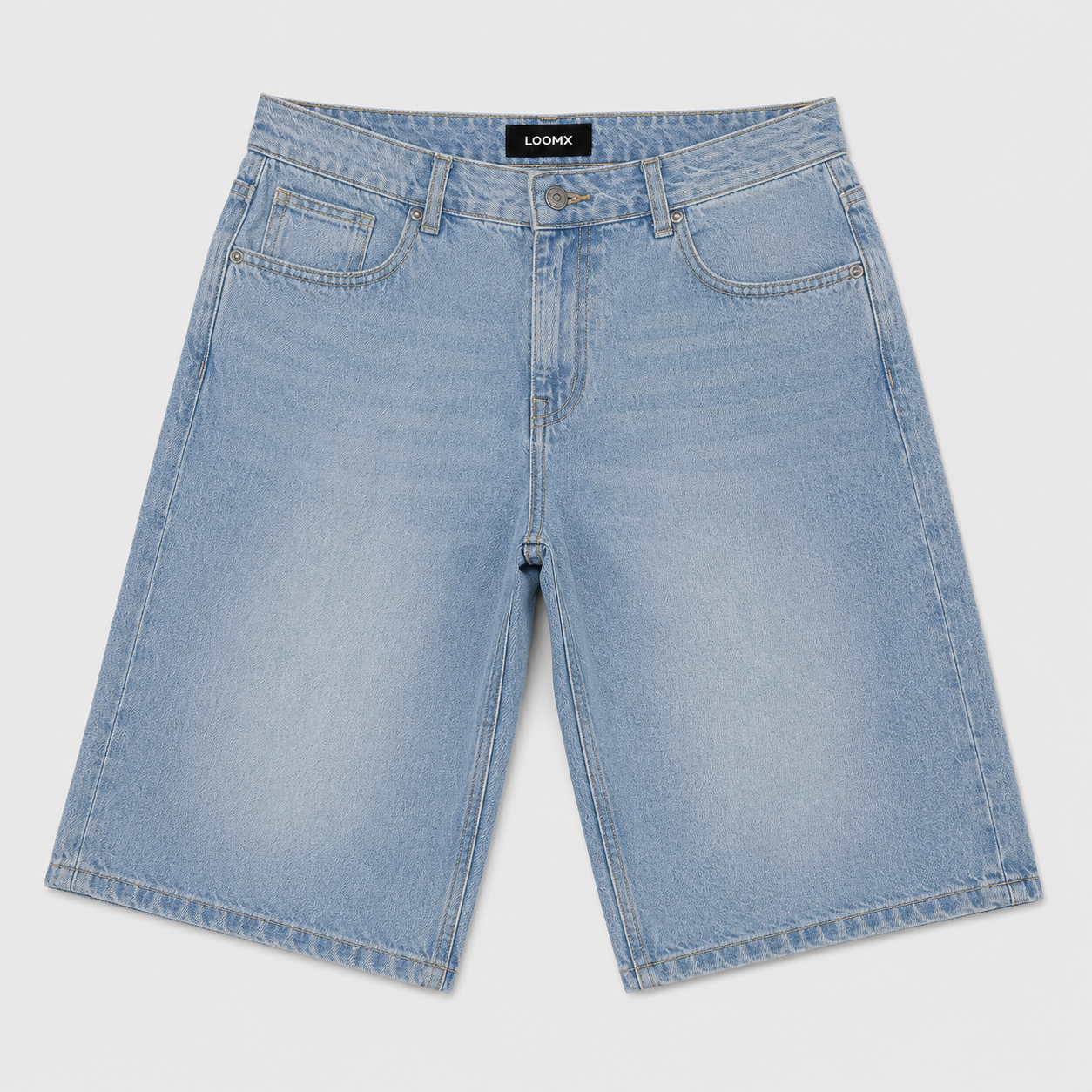 Glacier Wash Denim Jorts Front View