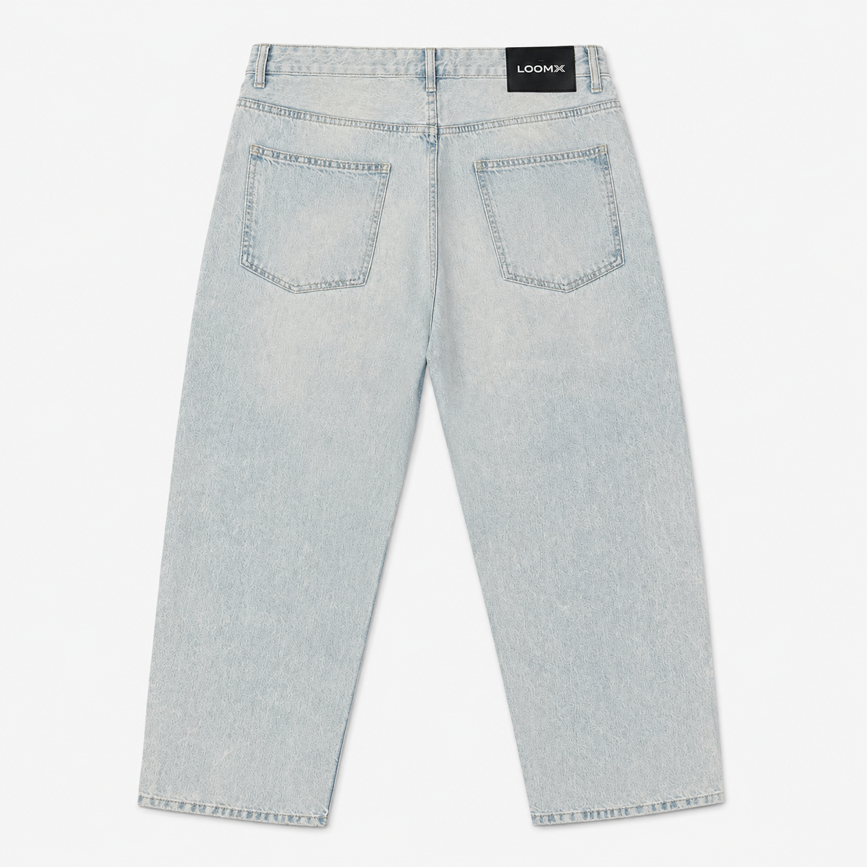 Ice Wash Baggy Denim Back View