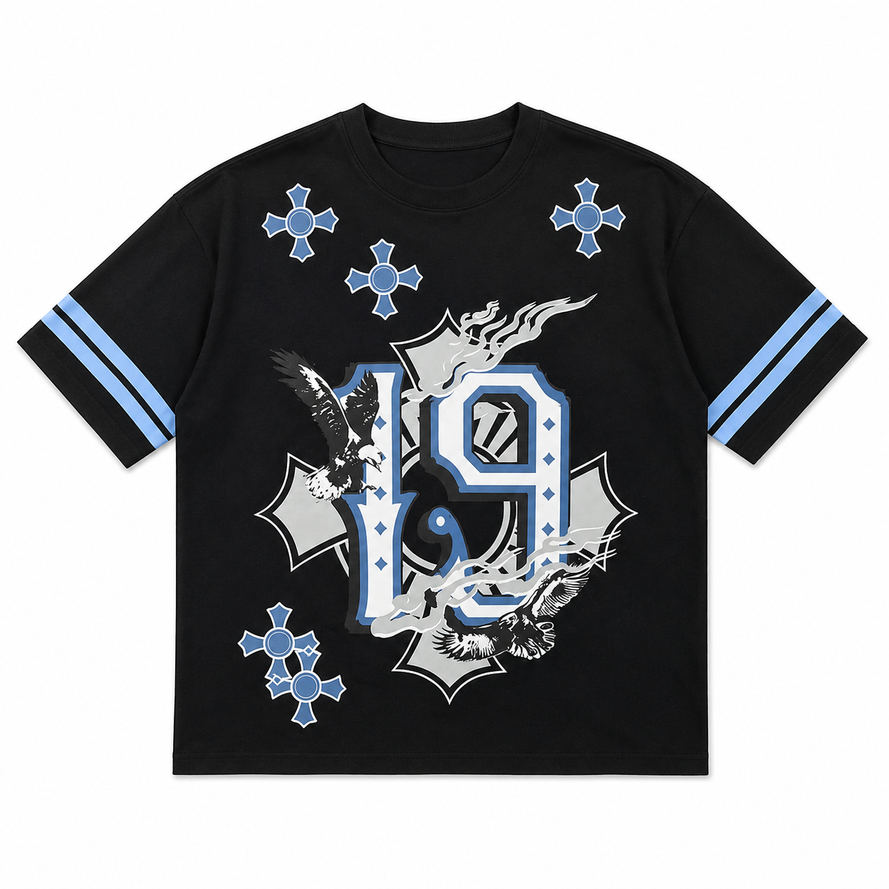 Icy Rebel 19 Oversized Graphic Tee Front Design