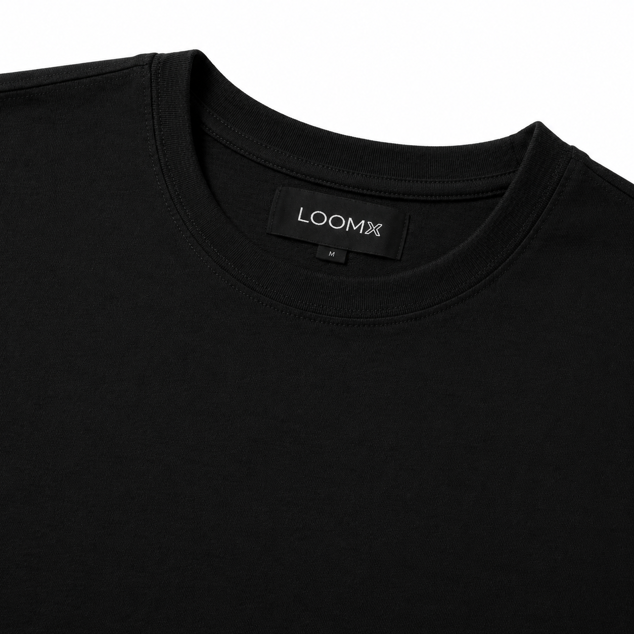 Jet Black Regular Fit Essential Tee Front Close Up View