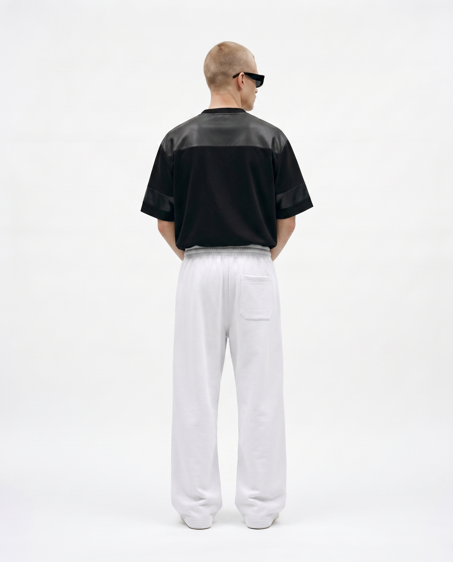 Legends Solid Oversized Tee Back Model View With Contrast Panels