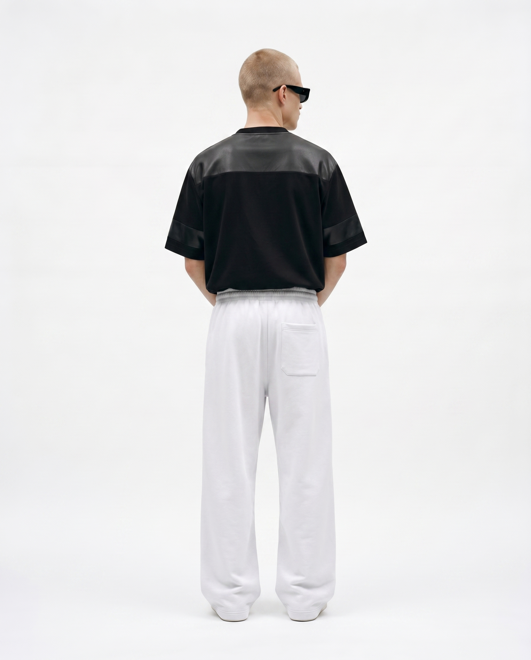 Legends Solid Oversized Tee Back Model View With Contrast Panels