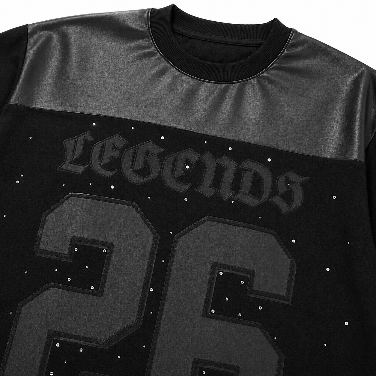 Legends Solid Oversized Tee Front Graphic Design Close Up