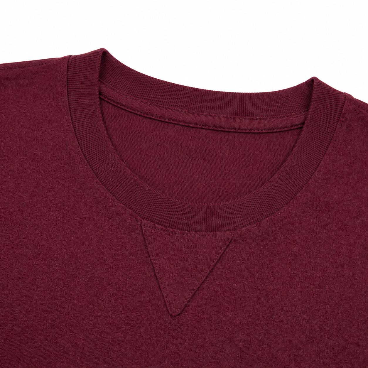 LoomX burgundy regular fit unisex tee close up view