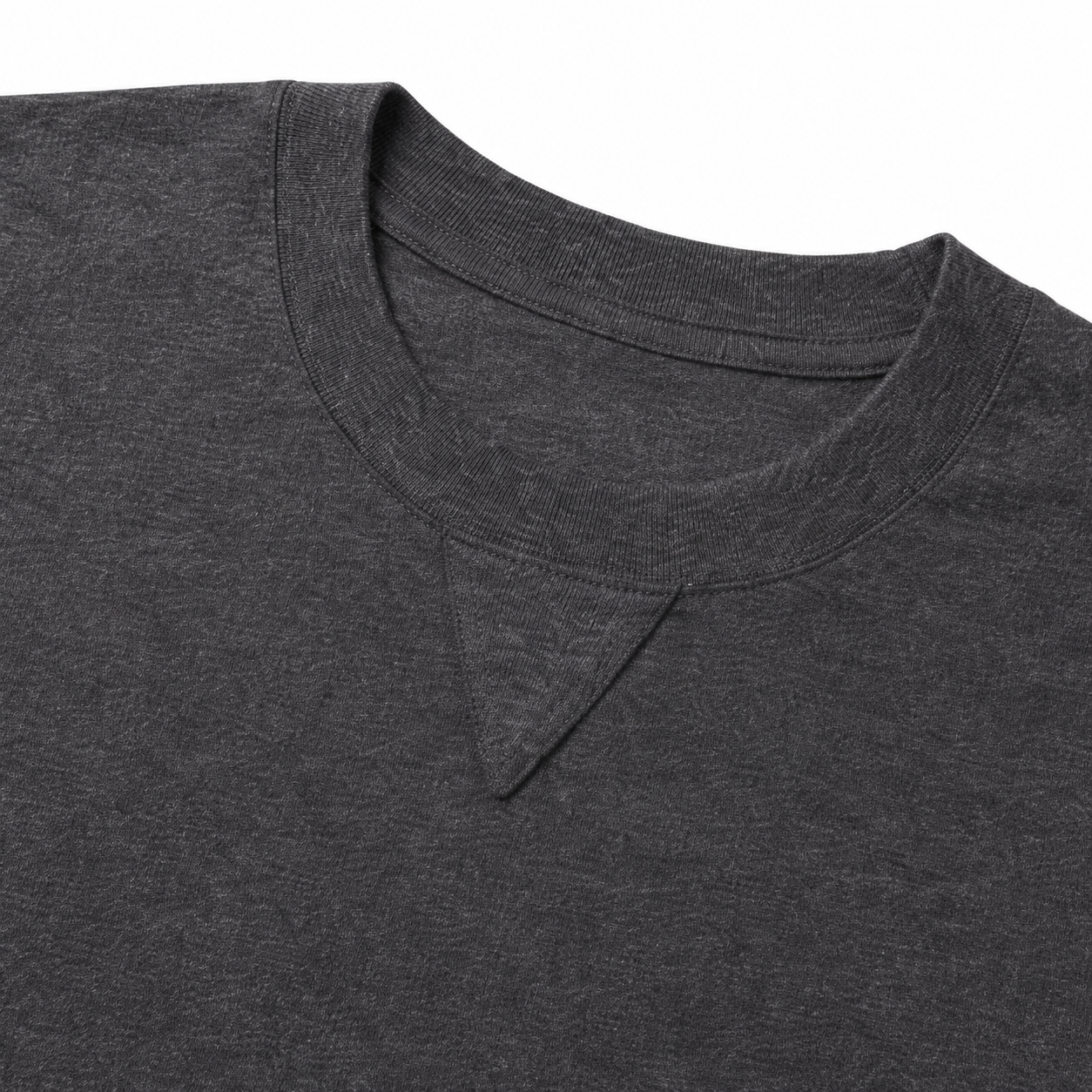 LoomX midnight charcoal regular fit unisex tee close up view