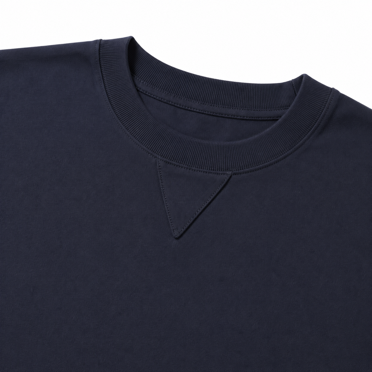 LoomX midnight navy regular fit unisex tee close up view