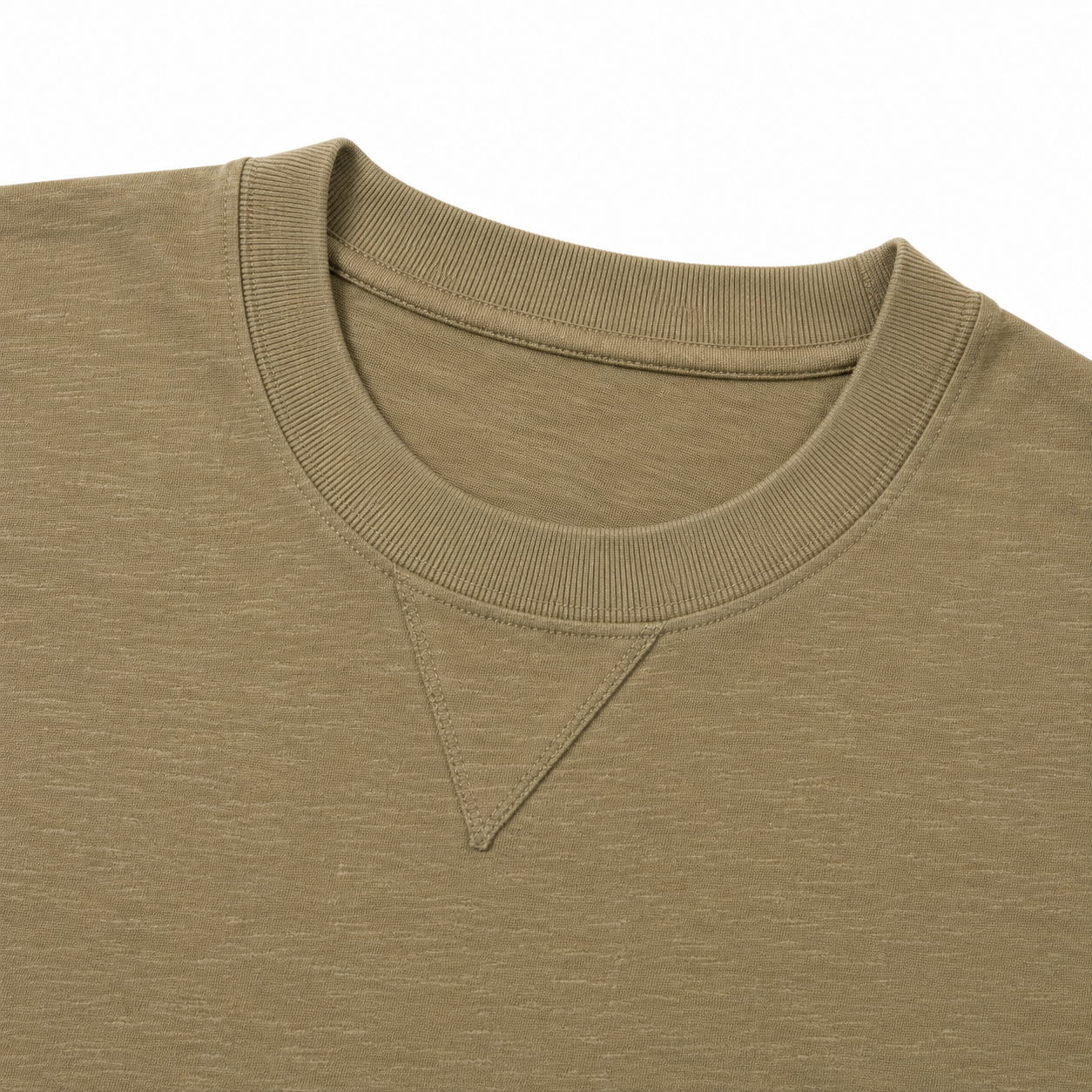 LoomX sand beige regular fit unisex tee close up view