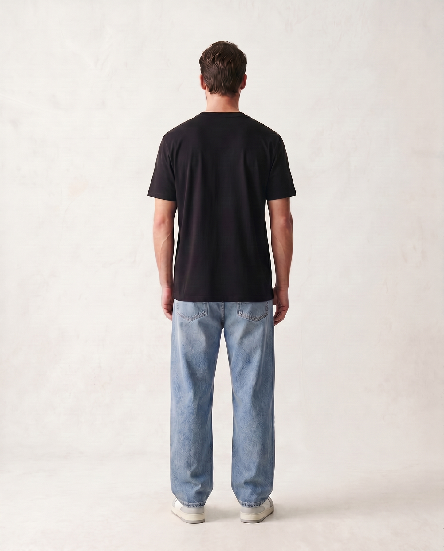 Loomx Signature Black Regular Fit Tee Back Model