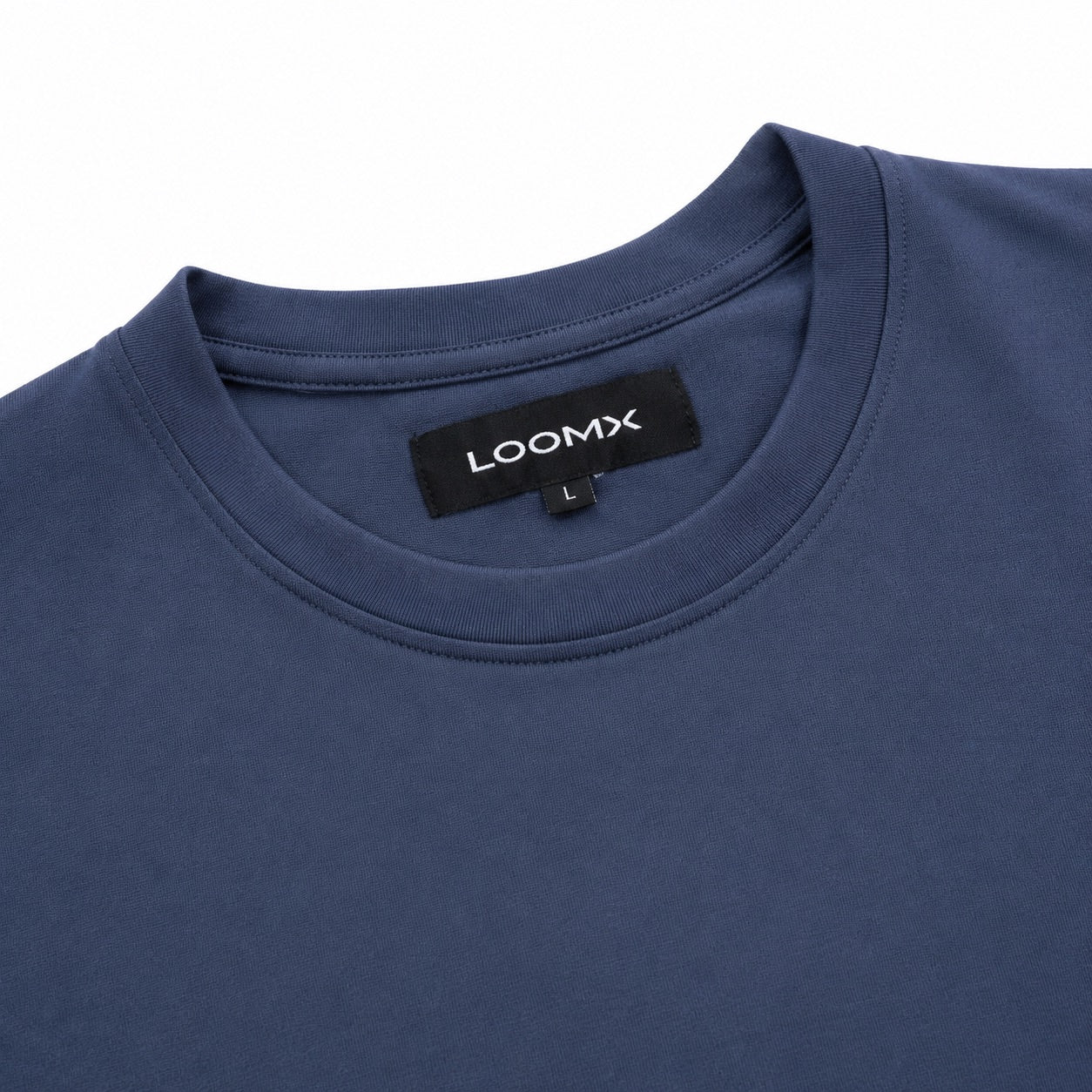 Midnight Slate Oversized Drop Shoulder Tee Front Close Up View