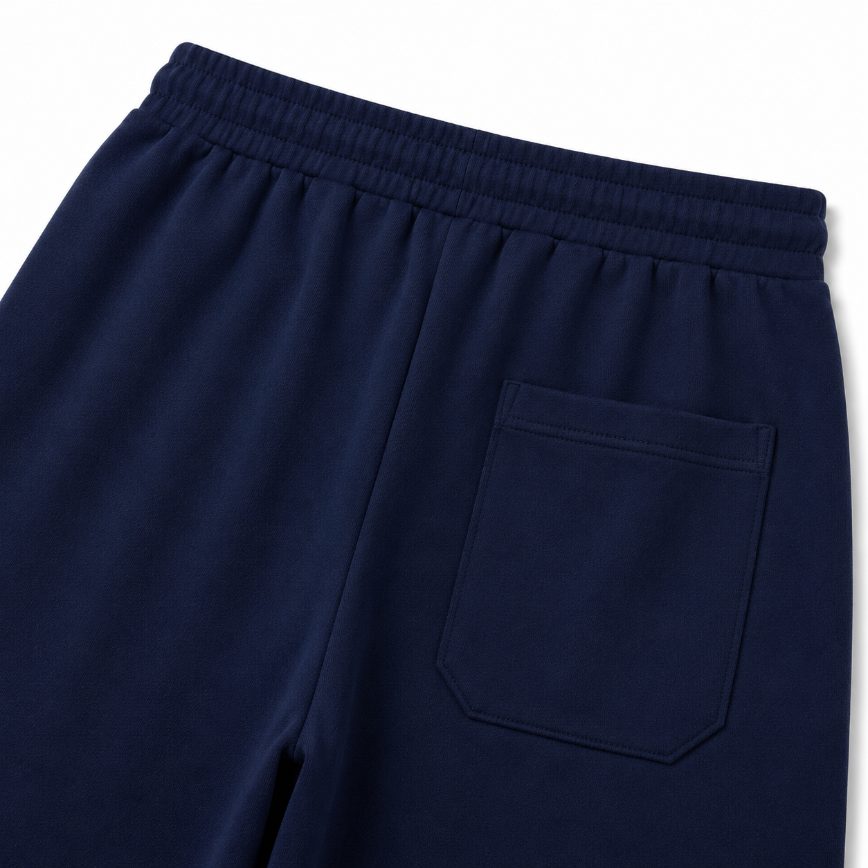 Navy Pleated Baggy Trouser Back View Close Up