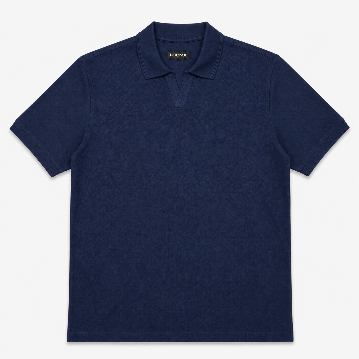 Navy Resort Collar Polo Tee Front View
