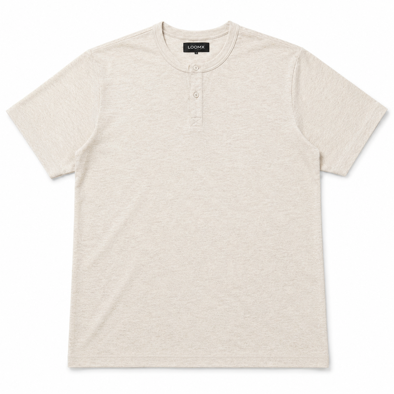 Oatmeal Henley Tee Front View