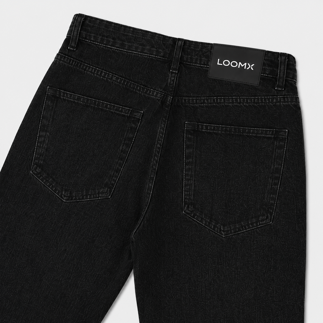 Obsidian Fade Loose Fit Denim Back View Close Up