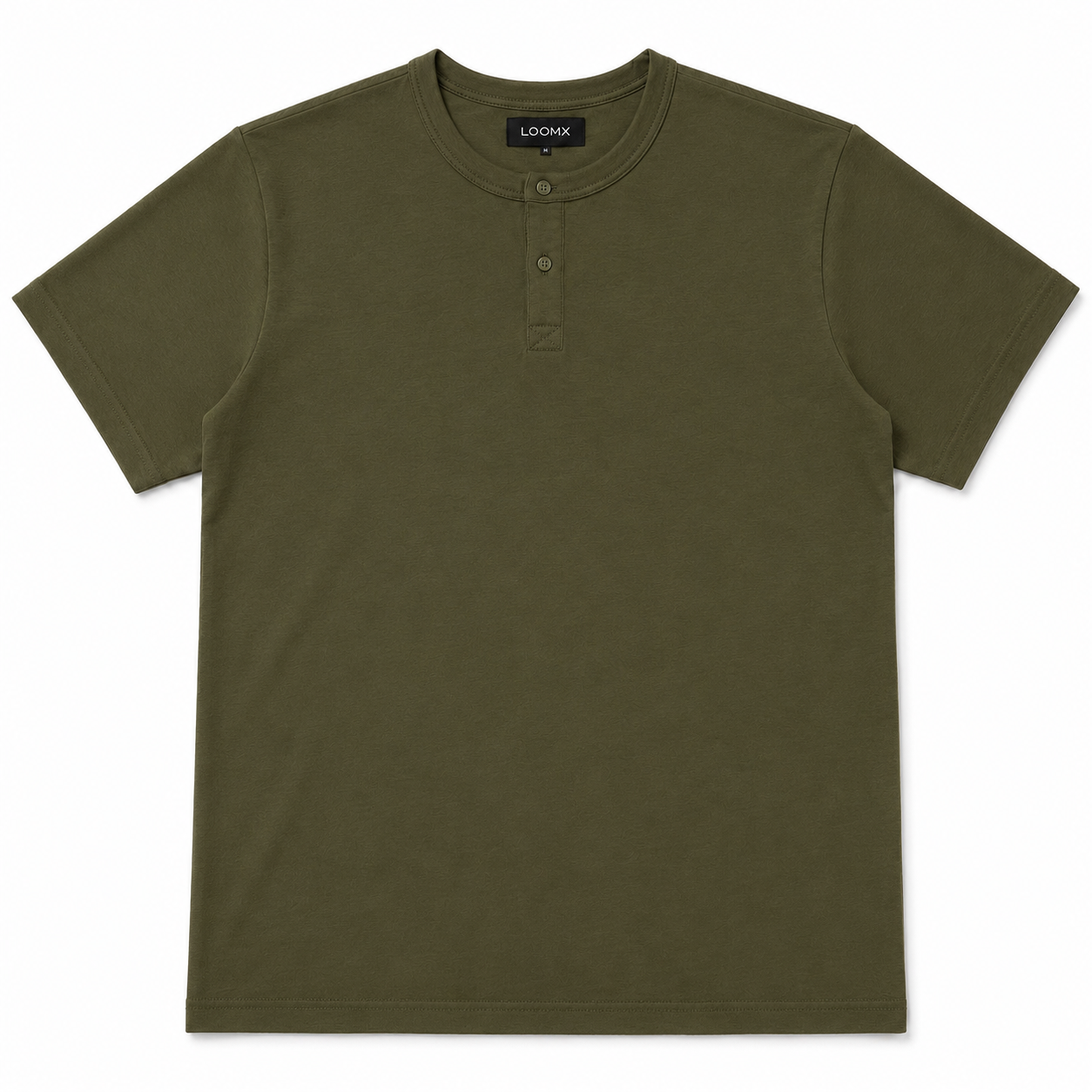 Olive Scuba Henley Tee Front View
