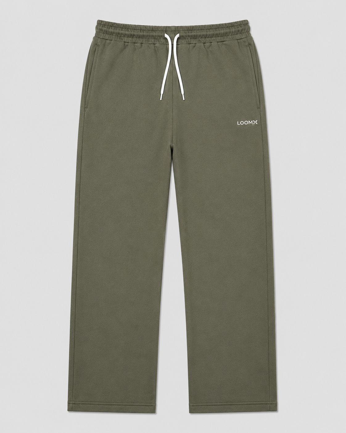 Olive Straight Lounge Trouser Front View