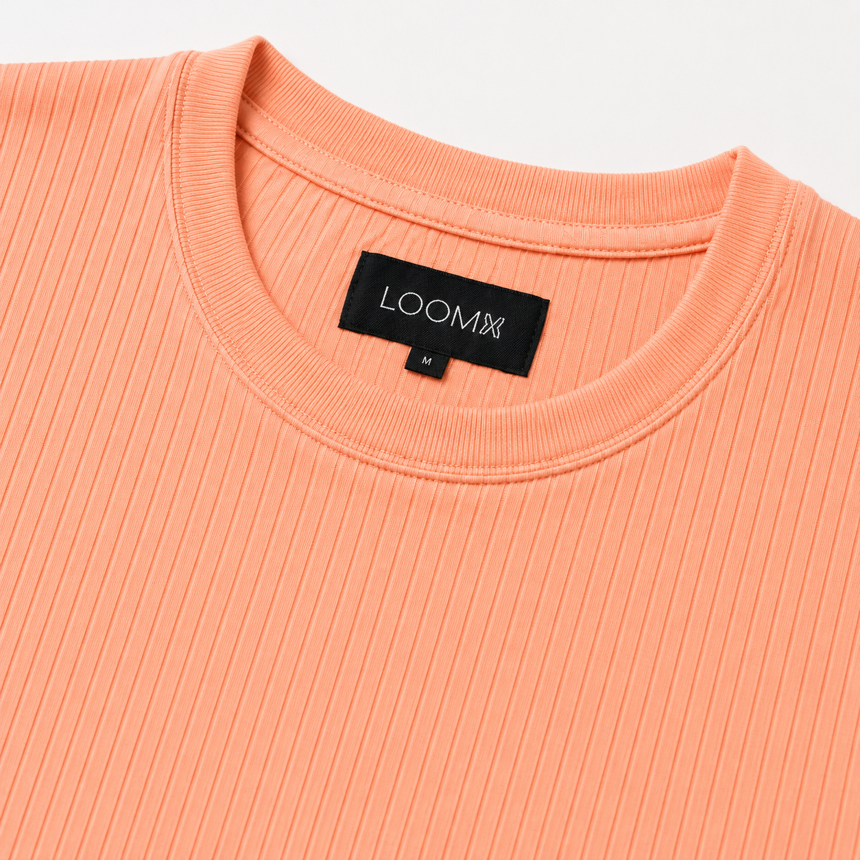 Peach Drop Needle Regular Fit Tee Front Close Up View
