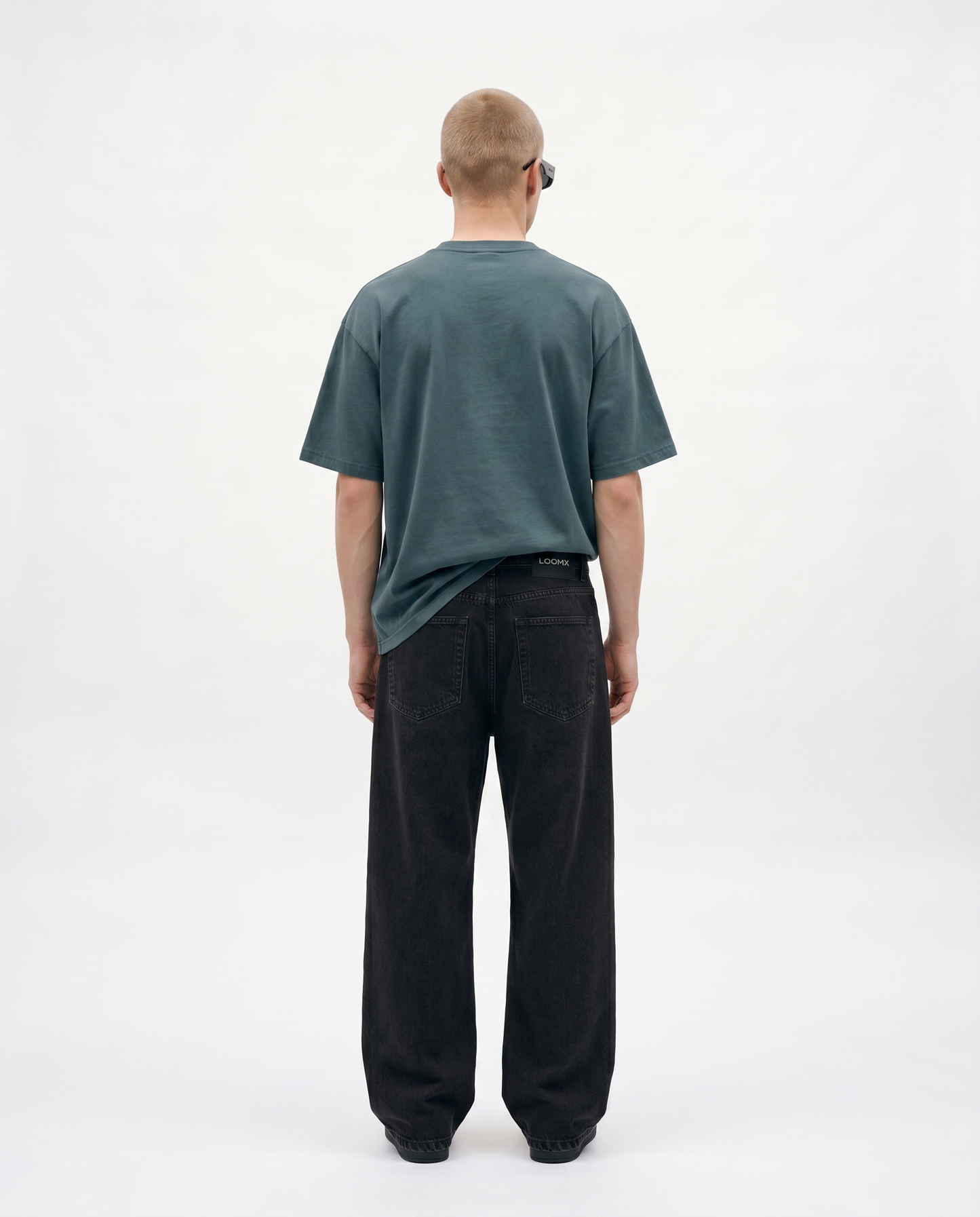 Storm Sage Oversized Drop Shoulder Tee Back Model View