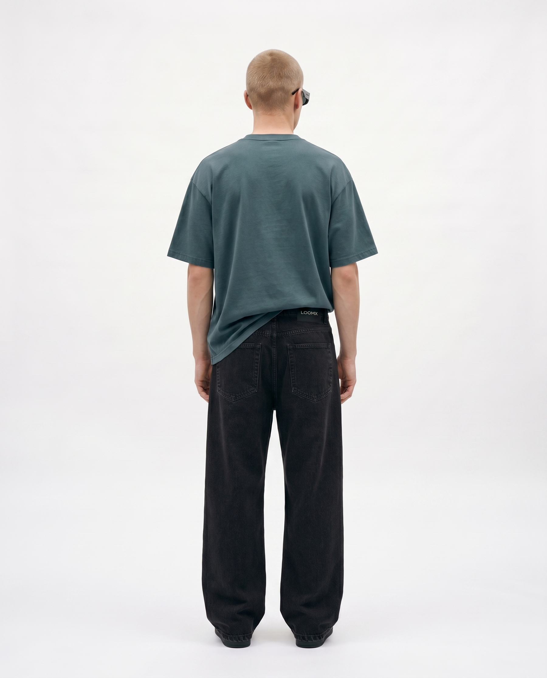 Storm Sage Oversized Drop Shoulder Tee Back Model View
