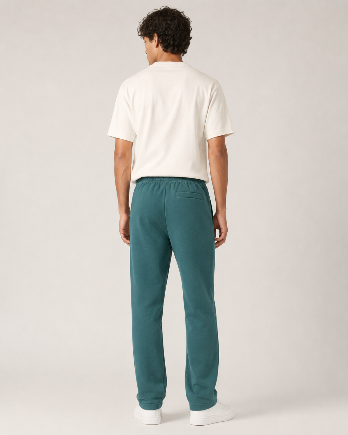 Teal Straight Lounge Trouser Model Back View