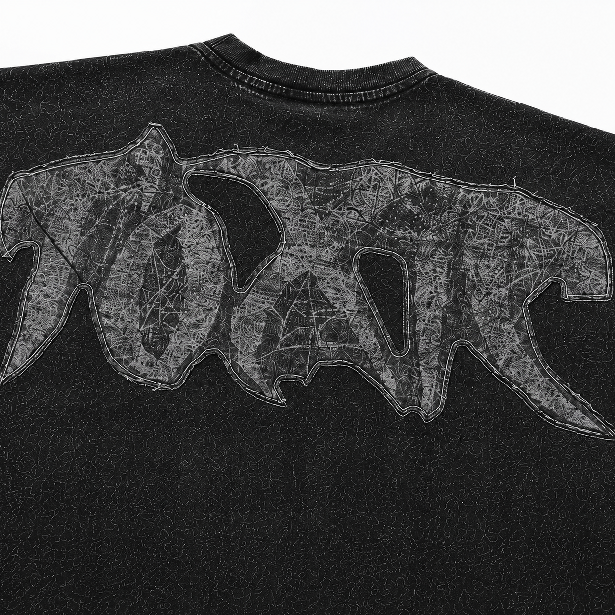 Toxic Oversized Tee Back Graphic Artwork Close Up