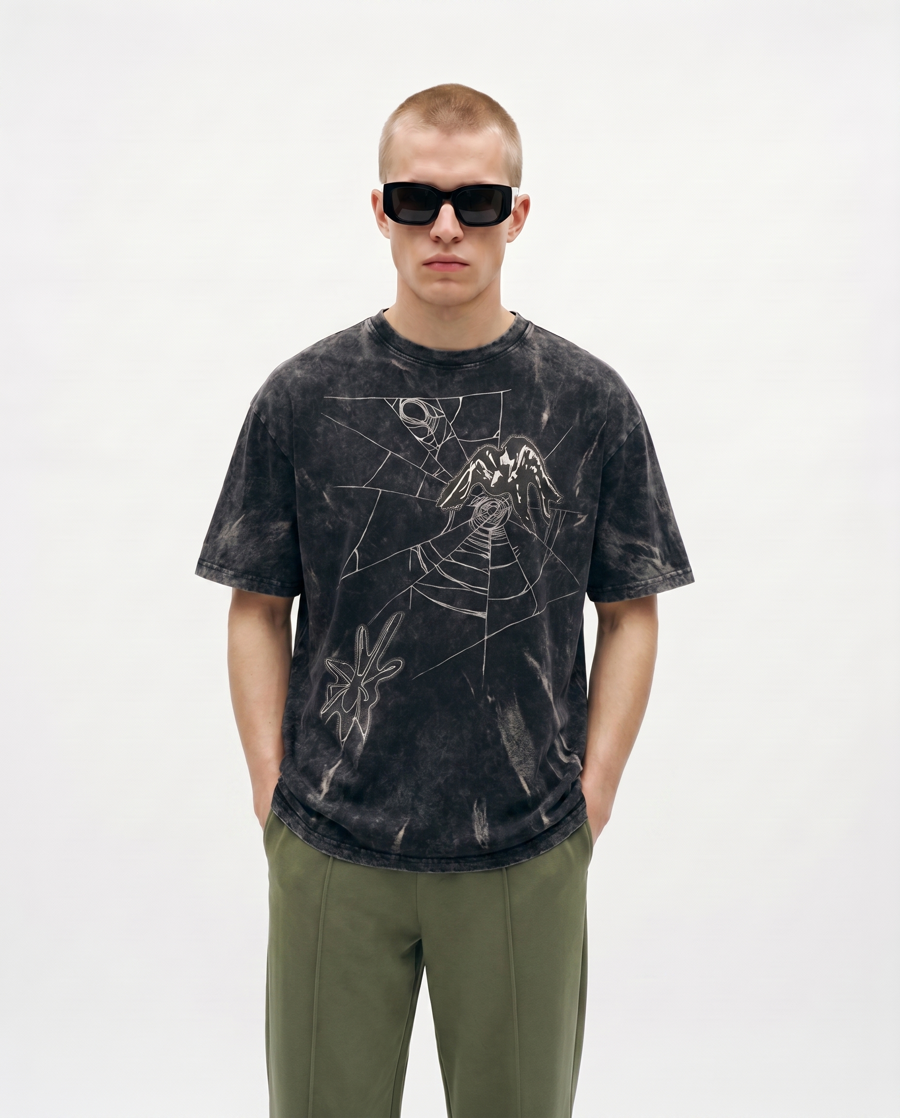 Toxic Oversized Tee Front Model Graphic Design