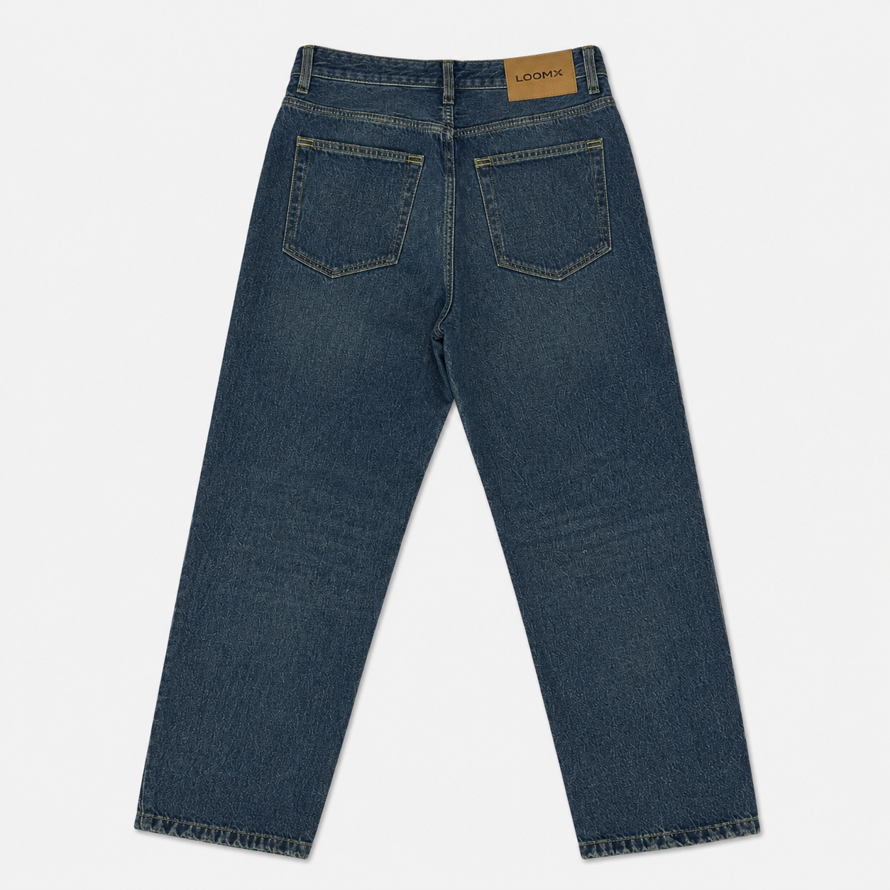 Vintage Indigo Baggy Denim Back View