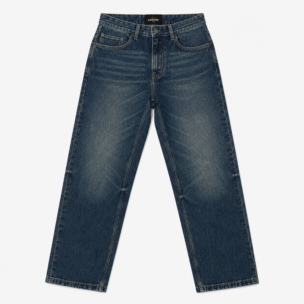 Vintage Indigo Baggy Denim Front View