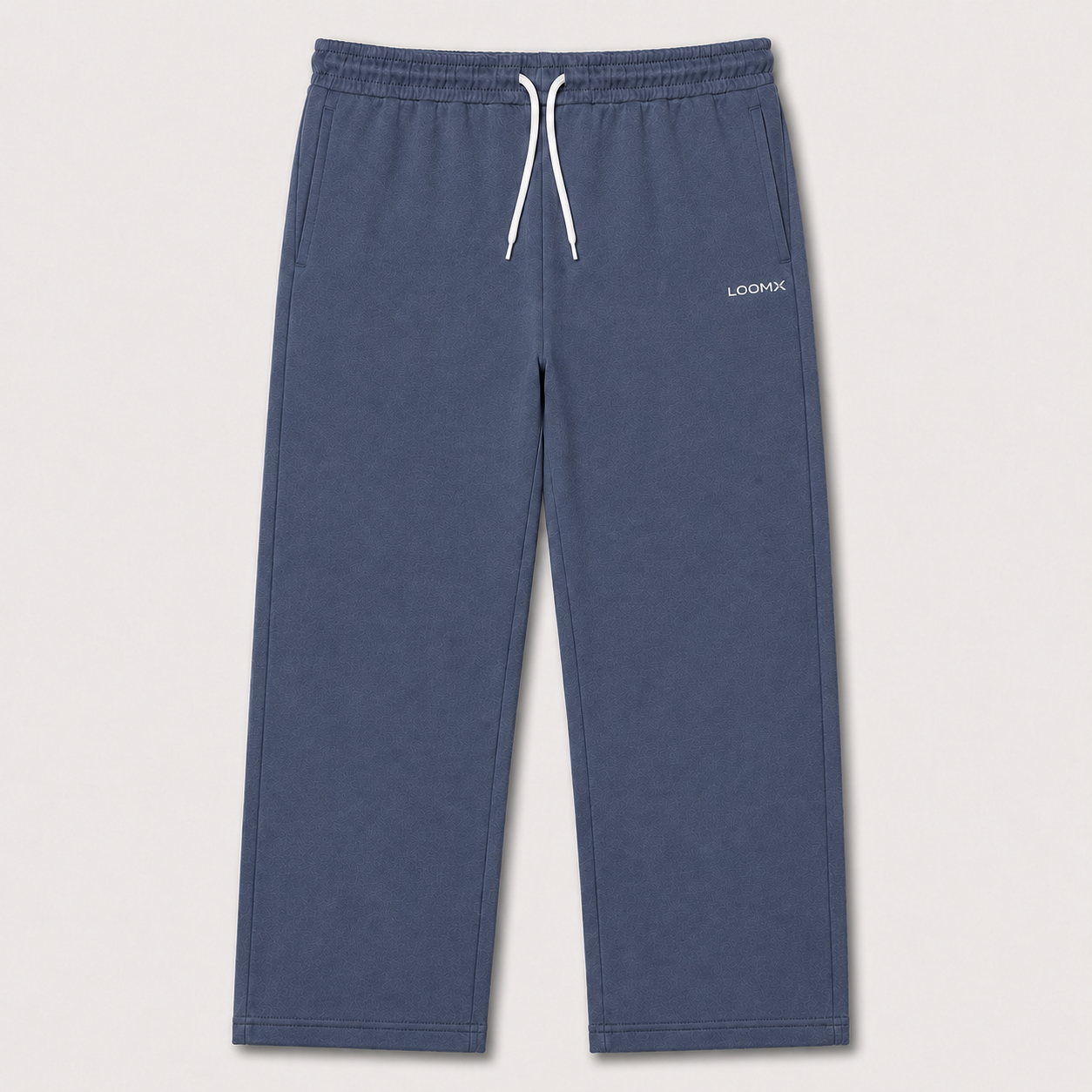 Washed Navy Straight Lounge Trouser Front