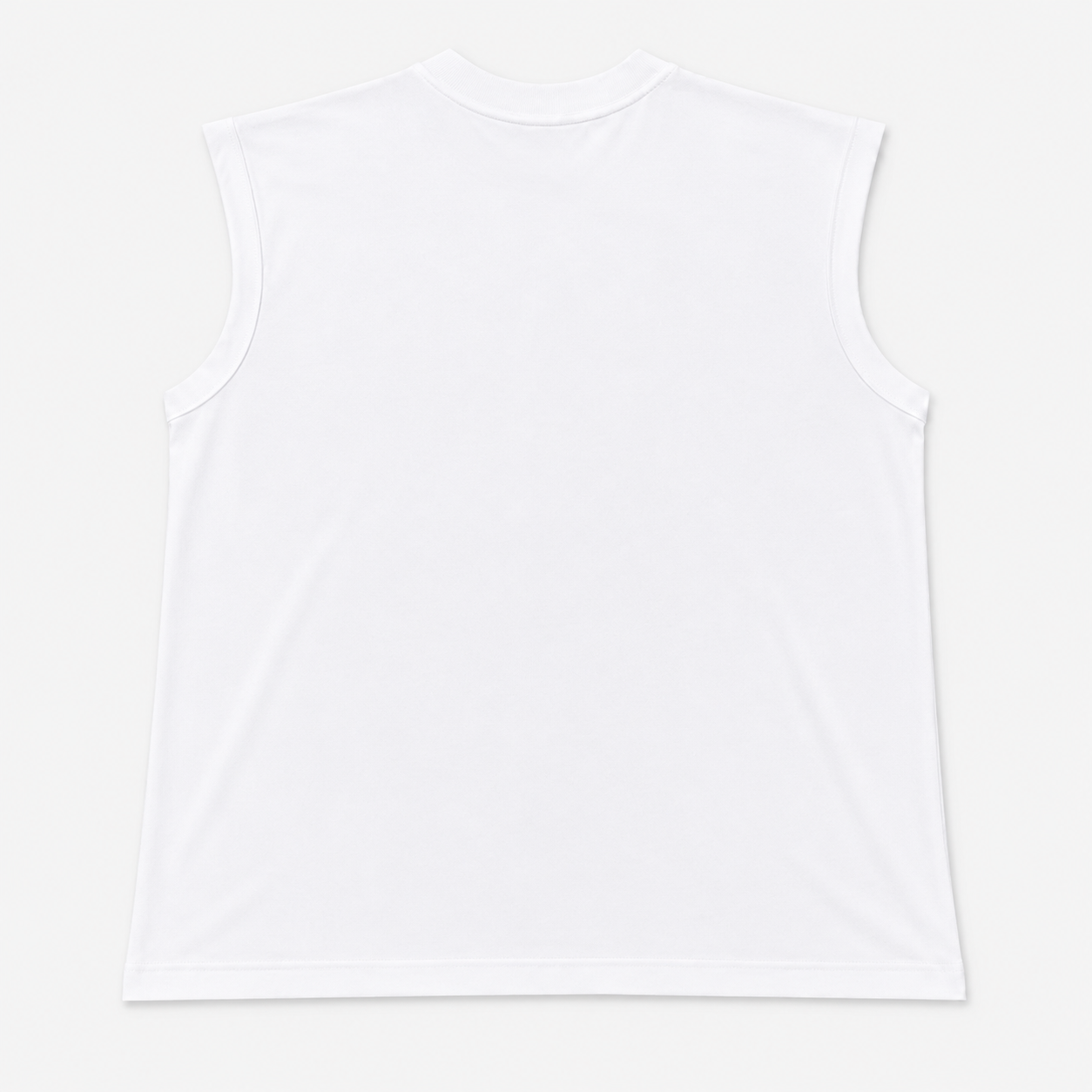 White Muscle Tee Flat lay back View