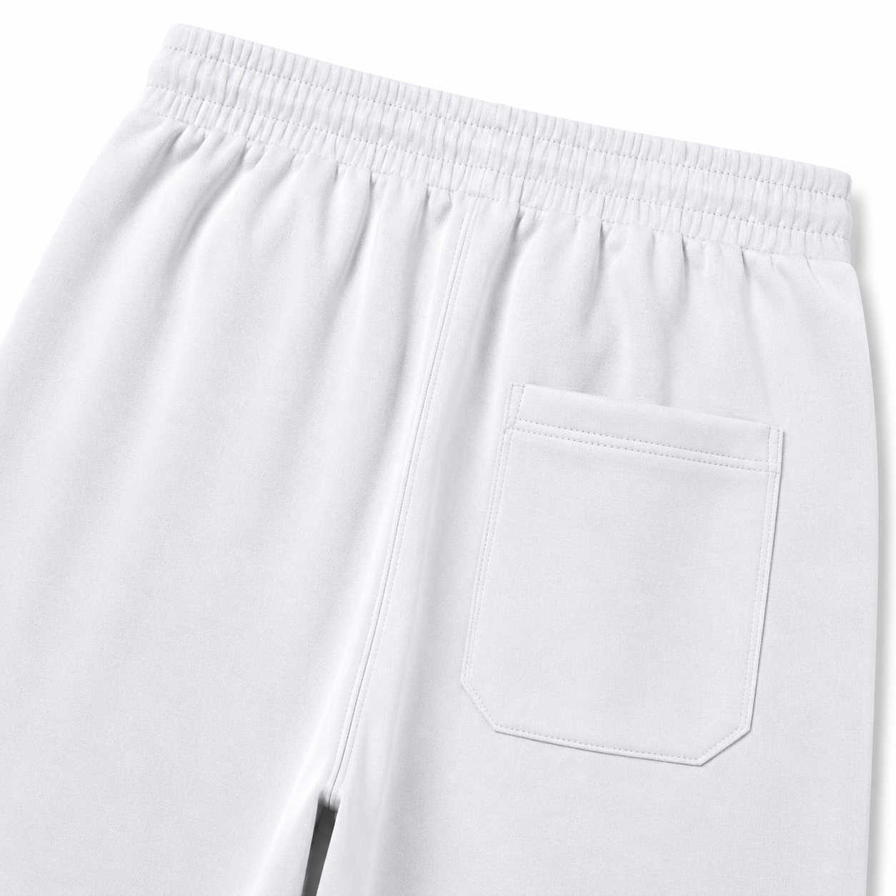 White Pleated Baggy Trouser Back View Close Up