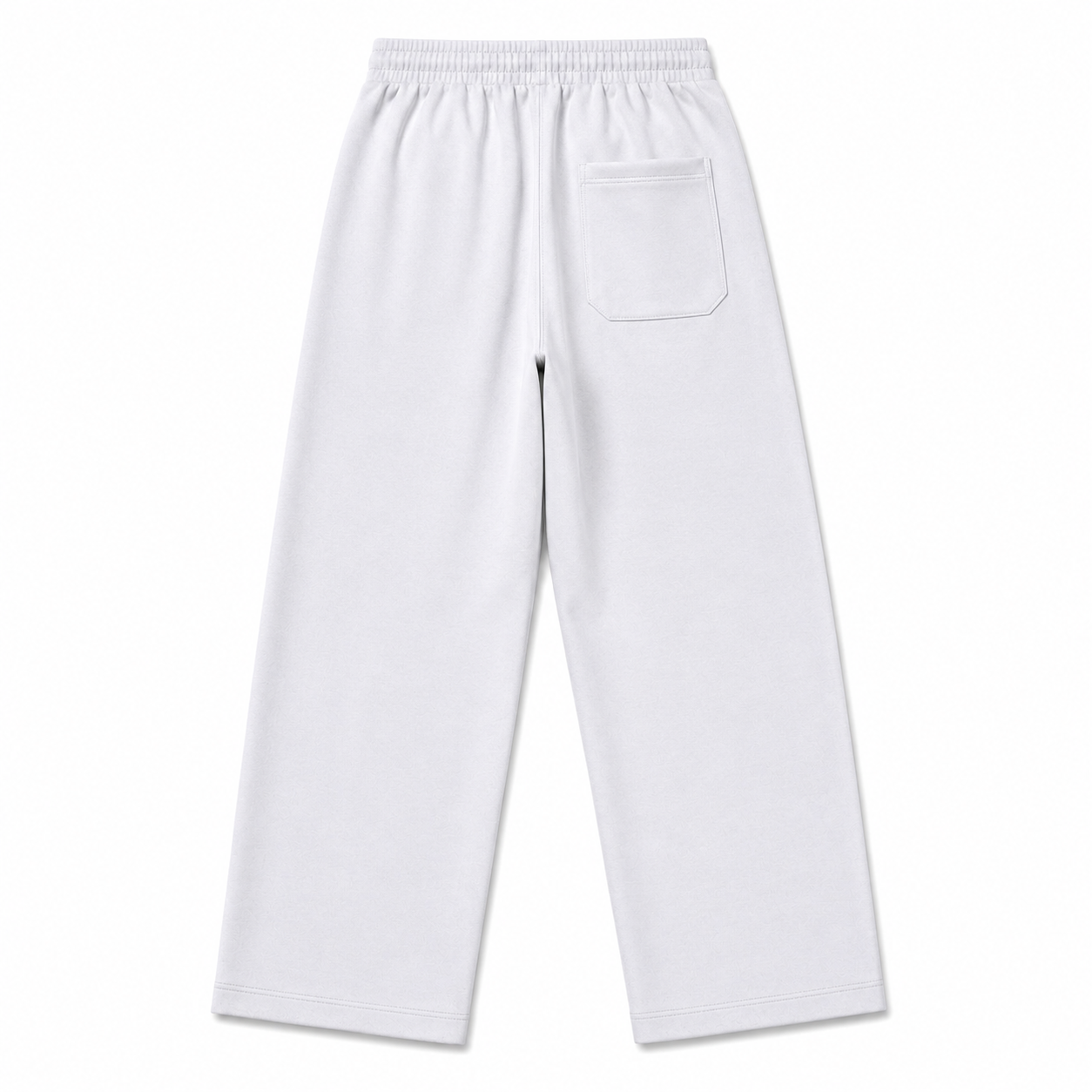 White Pleated Baggy Trouser Back View