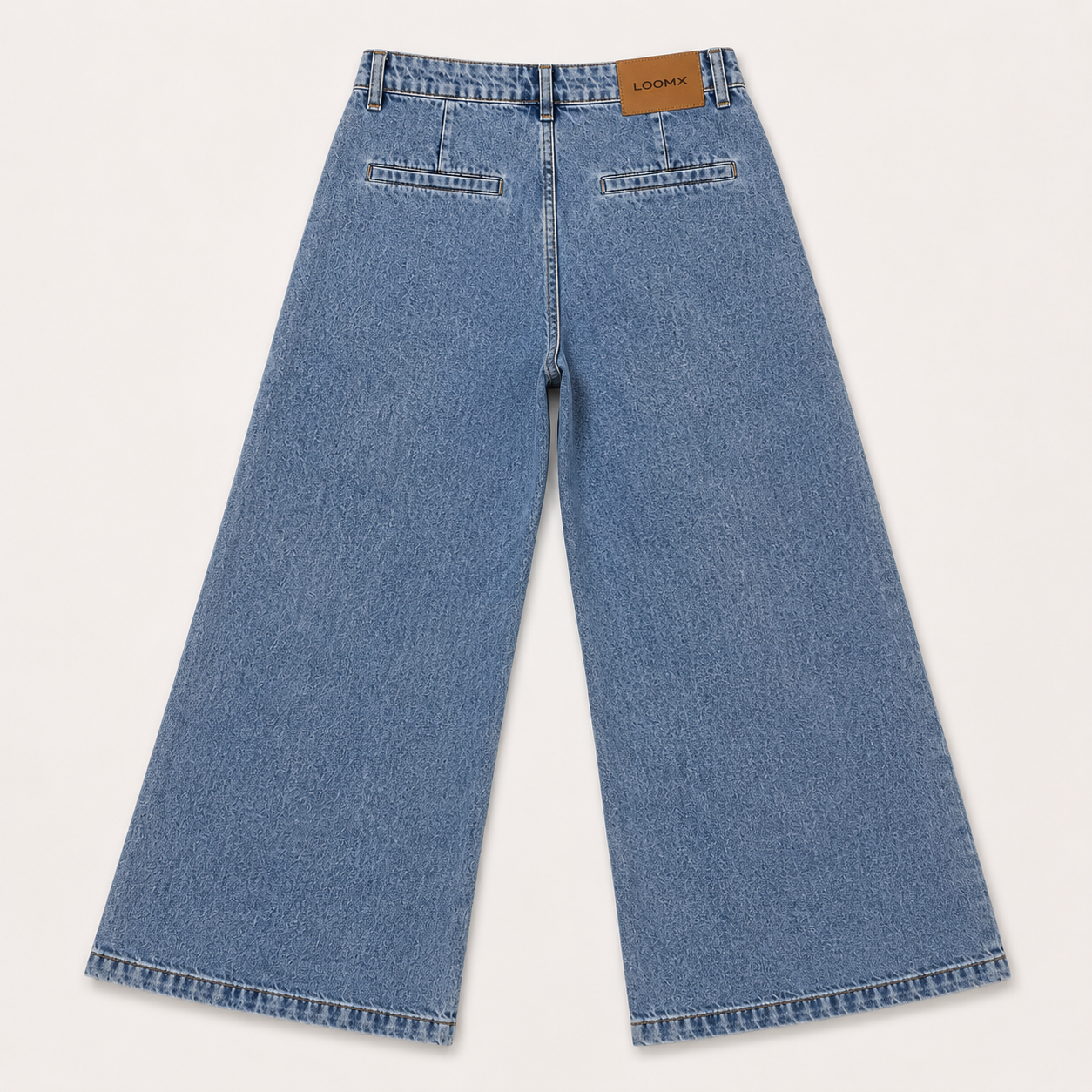 Womens Eclipse Ultra Wide Leg Denim Jeans Back View
