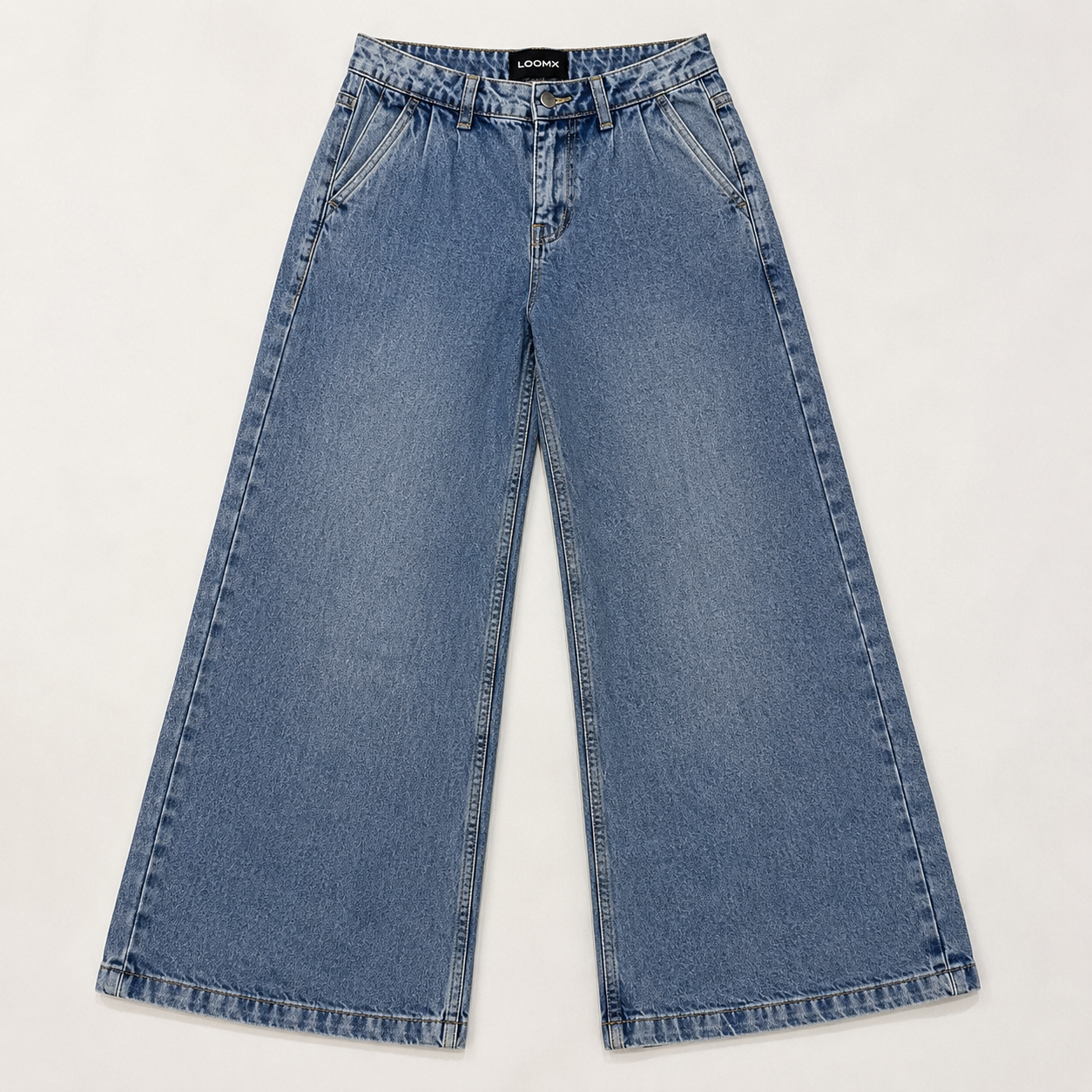 Womens Eclipse Ultra Wide Leg Denim Jeans Front View