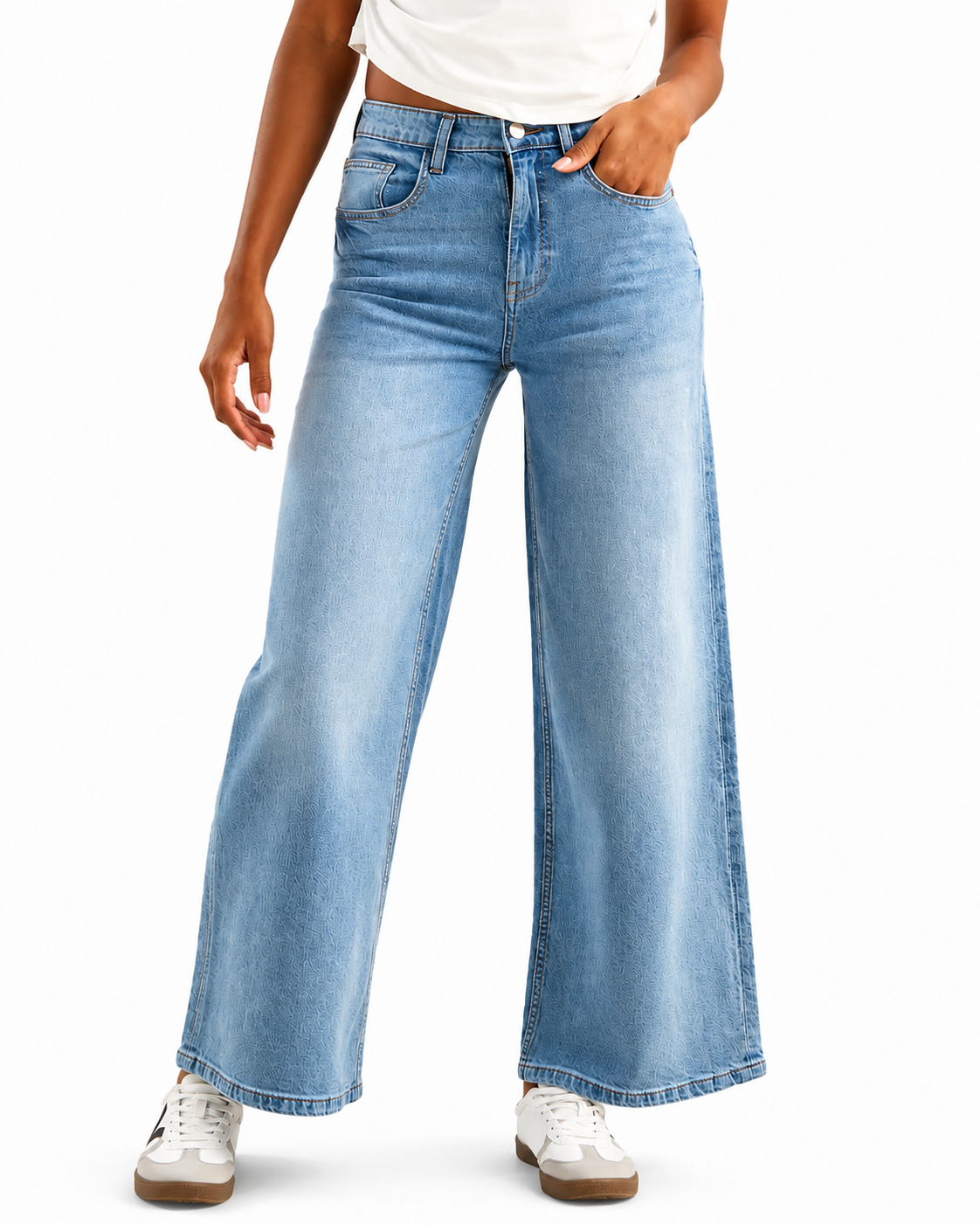 Women’s Horizon Wide Leg Denim Jeans Front Model View